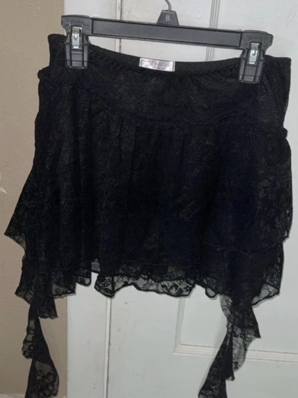 Black Lace Asymmetrical Women's Skirt